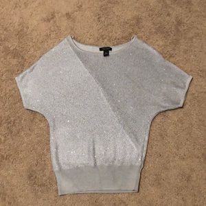 White House Black Market silver holiday sweater XS